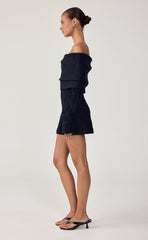 Pavati Long Sleeve Mini Dress (Navy)