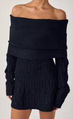Pavati Long Sleeve Mini Dress (Navy)