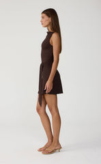 Routine Mini Dress (Chocolate)
