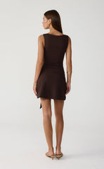 Routine Mini Dress (Chocolate)