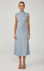 Stolen Midi Dress (Muted Blue)