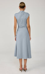 Stolen Midi Dress (Muted Blue)